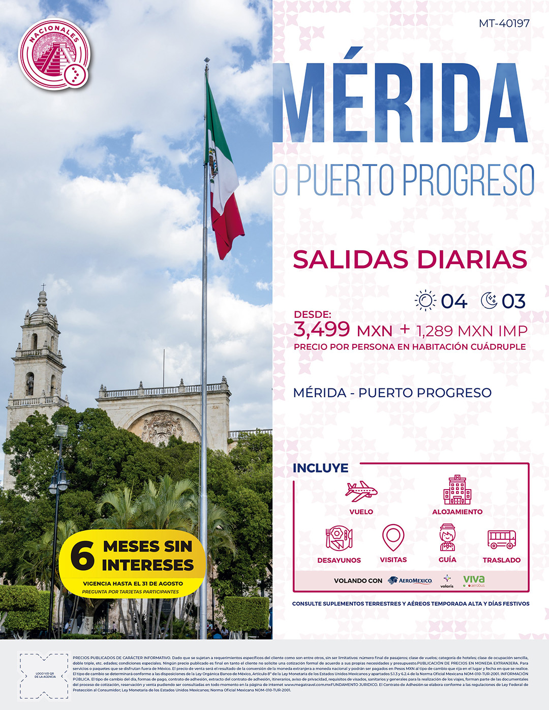 Mérida o Puerto Progreso – Salidas Diarias